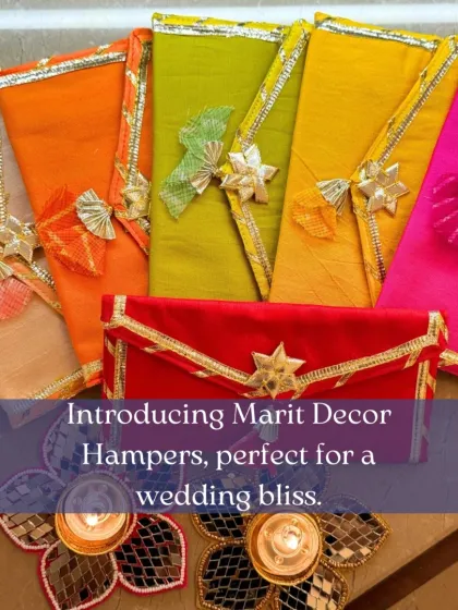 A collection of my vibrant, handcrafted money envelopes, perfect for adding a touch of wedding bliss to your shagun gifting.
