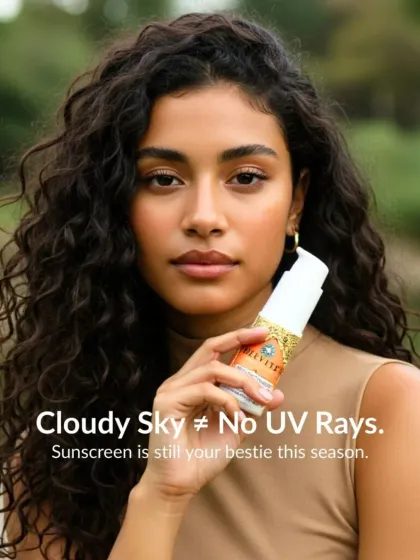 A cloudy sky does not mean there are no UV rays. Sunscreen is still your best friend during the monsoon season to protect your skin from invisible damage. Don't skip this essential step.