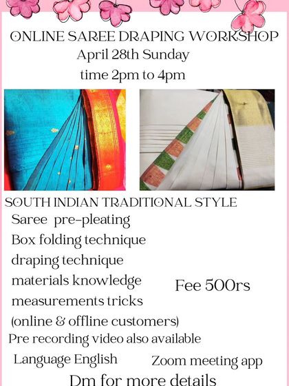 A flyer for a Sunday workshop in April, conducted in English via Zoom.