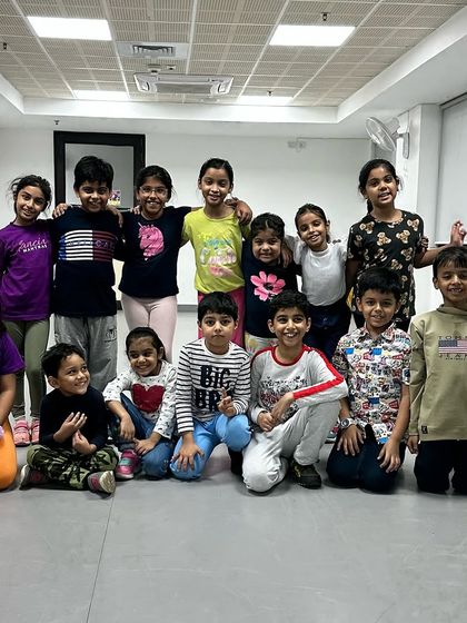 Their smiles say it all! A happy group photo of our kids' batch, capturing the friendships and fun that happen in our studio every day.