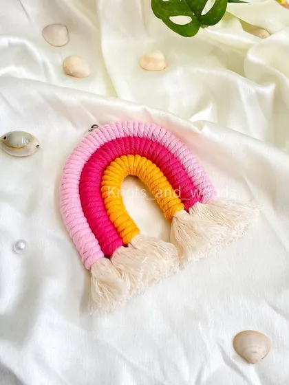 Even the smallest rainbows can bring the biggest smiles. This mini rainbow charm is perfect as a bright accessory or a small hanging decoration for a little nook.