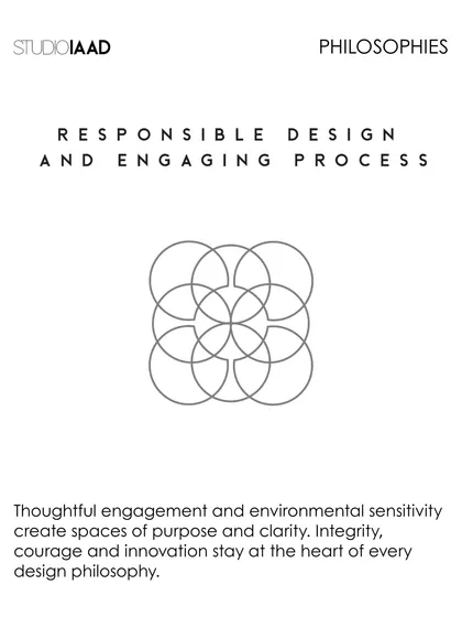 This graphic represents my belief in a "Responsible Design and Engaging Process." Thoughtful engagement and environmental sensitivity are at the heart of creating spaces with purpose and clarity.
