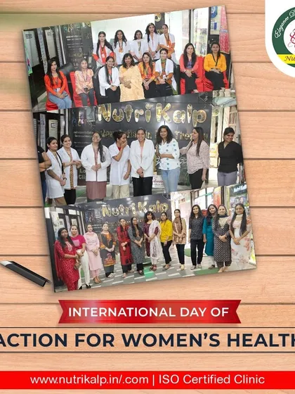 A collage of our team, celebrating the International Day of Action for Women's Health. We are a team of women dedicated to the health of other women.