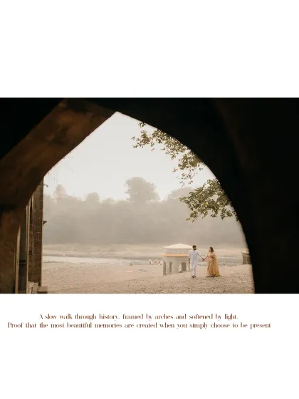 A slow walk through history, framed by ancient arches. This shot is proof that the most beautiful memories are made when you are simply present with each other.