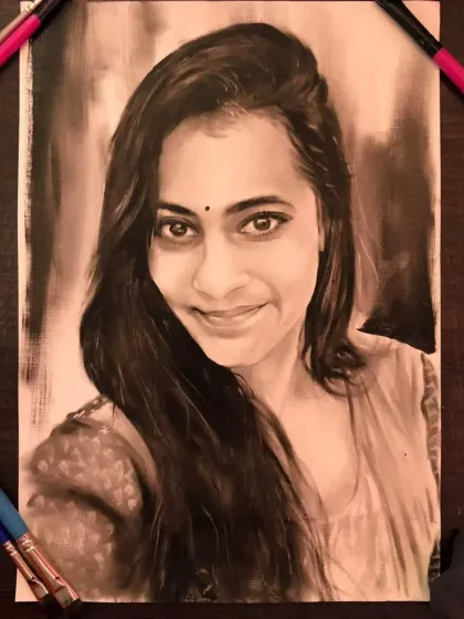A gallery of my portraits created using the dry brush technique with black oil paint. This method allows for incredible realism and texture, perfect for capturing every detail from hair to clothing.