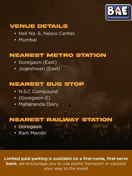 Mumbai Venue Details. We provide comprehensive travel info, including the nearest metro, bus, and railway stations to encourage public transport.