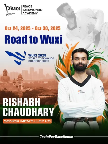 Eyes on the prize. Rishabh Chaudhary is all set for the Wuxi 2025 World Taekwondo Championships, bringing his fierce focus to the world stage.