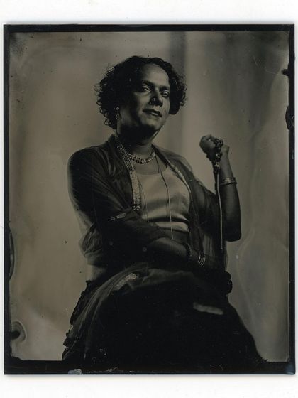 A portrait that embodies grace and strength. The wet plate process is incredibly versatile, capturing a wide range of expressions and personalities with its signature depth and intensity.