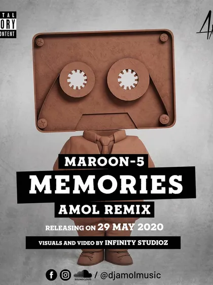 A teaser graphic I used to announce the release of my Maroon 5 'Memories' remix. This project showcases my work in the future house and tropical house genres, produced using FL Studio and Ableton.