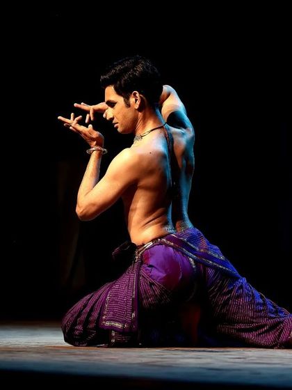 A series of poses from my performance at the Mūlam festival. These images show the flow of movement and the variety of postures within a single Kuchipudi piece.