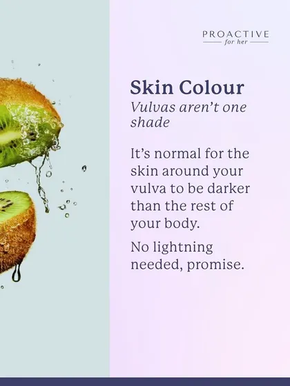 Vulvas aren't one shade. It's normal for the skin around your vulva to be darker than the rest of your body. No lightning needed, promise.