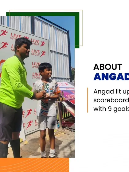 Our star performer Angad, who lit up the scoreboard with 9 goals to become the Top Scorer and MVP of the tournament.