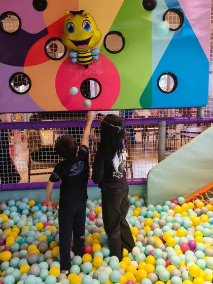 Aim for the target! Our interactive ball walls add a fun challenge to playtime in the ball pit.