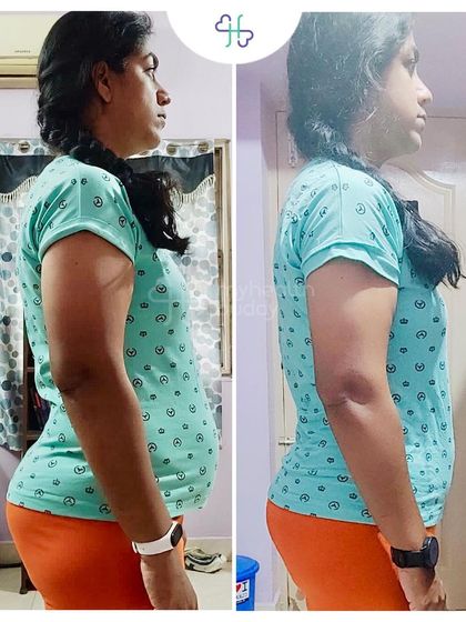 This client learned the art of balancing meals and increasing protein intake. For her, working out has become a daily affair, just like having a meal.