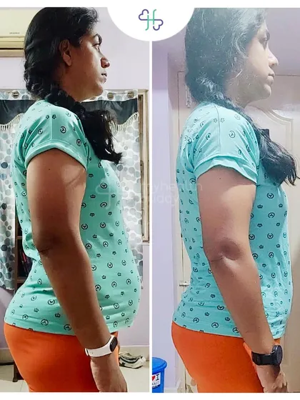 This client learned the art of balancing meals and increasing protein intake. For her, working out has become a daily affair, just like having a meal.