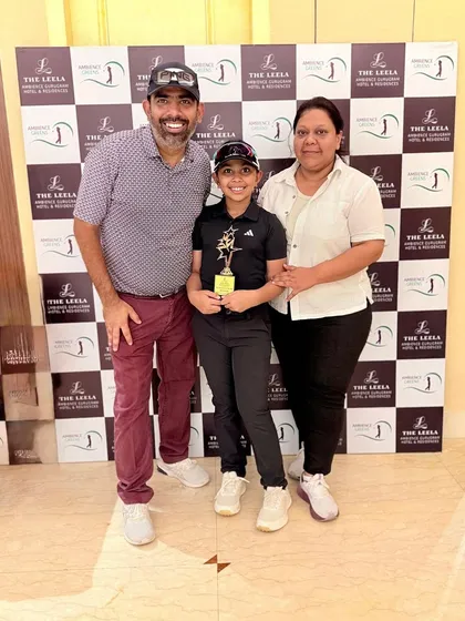 Aahana Shrivastava celebrates her win with her family, a proud moment for all.