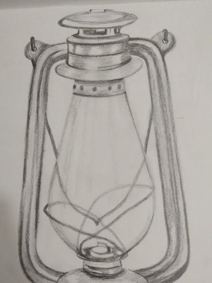 We learn 3D pencil sketching techniques to make objects like this vintage lantern look real.