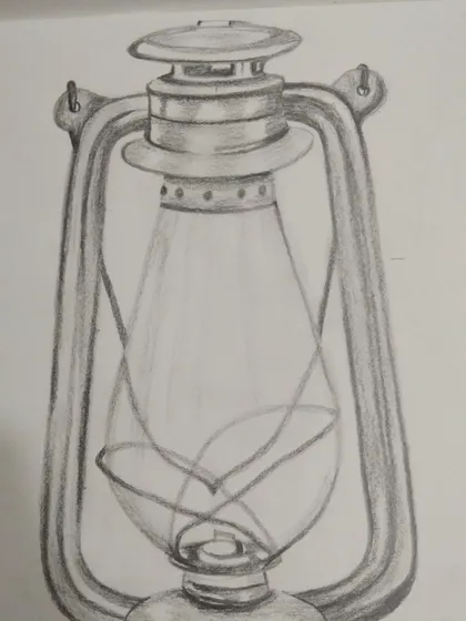 We learn 3D pencil sketching techniques to make objects like this vintage lantern look real.
