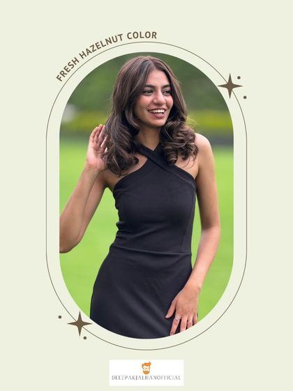 This candid shot shows how the hazelnut color looks in natural light. The bounce and shine are a result of a great color and healthy hair.