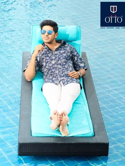 It was an absolute pleasure styling the incredible Dulquer Salmaan for an Otto menswear campaign. We created a relaxed, resort-style look with this floral print shirt and crisp white trousers, perfect for a poolside setting. This is a great example of our celebrity styling for major brand endorsements.