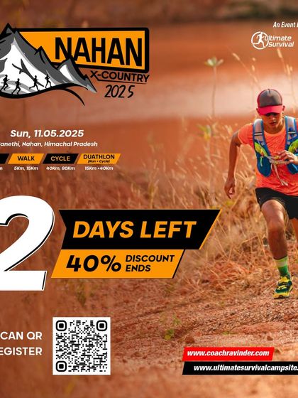 The countdown continues. A promotional graphic announcing only 2 days left to register for the Nahan X-Country Race with a discount.