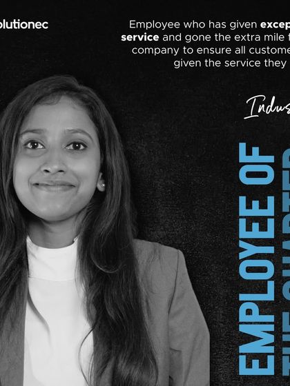 Indushree is celebrated as "Employee of the Quarter" for 2023. Her dedication and hard work have not gone unnoticed.