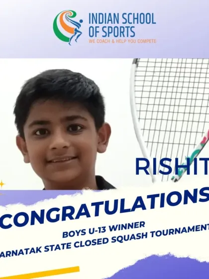 Celebrating Rishit's fantastic achievement as the Boys U-13 winner. His performance demonstrates the skill and mental toughness we work to develop in all our players.