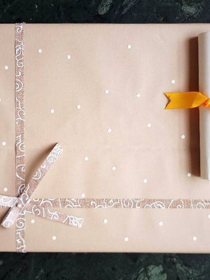 The final presentation of a canvas portrait, wrapped and ready to make a lasting impression.