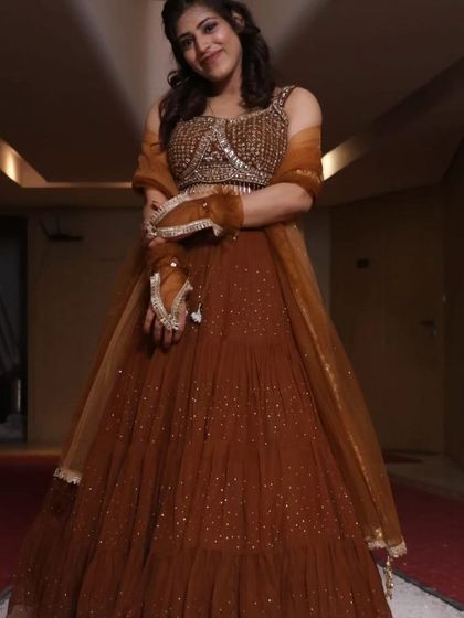 In a traditional lehenga for a special occasion. I love embracing different styles, from formal advocate attire to festive Indian wear.