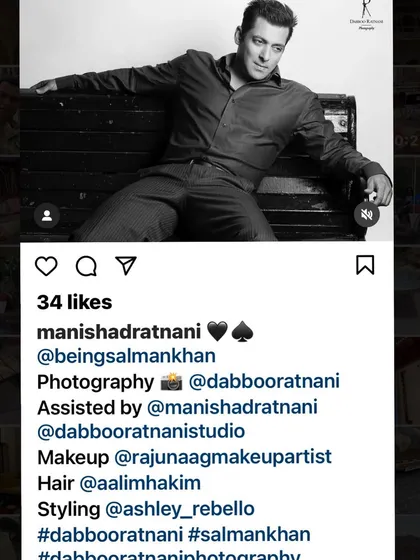 Dabboo Ratnani sent me this picture, and I had to share it. Salman Khan looks so magical here. It's always a pleasure to style him, especially for a photoshoot with a master like Dabboo.
