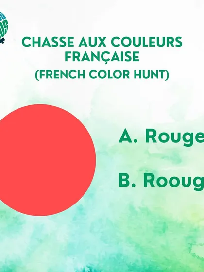 What is the correct spelling for the color red in French? Choose between 'Rouge' and 'Roouge'.
