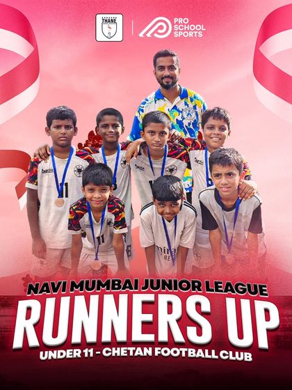 A big round of applause for Chetan Football Club, the proud runners-up in the U11 Navi Mumbai Junior League. They played with great spirit.