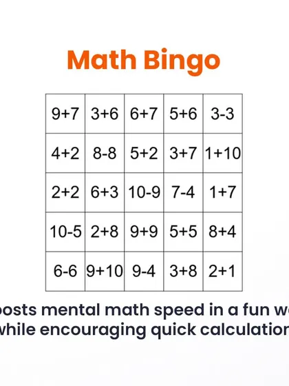 Math Bingo is one of our favorite classroom games. It's a fun, competitive way for kids to boost their mental math speed and practice quick calculations.