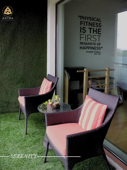 The studio balcony offers a moment of peace before or after your session. It's a reminder to breathe and enjoy the quiet, connecting your workout to a sense of overall wellness.