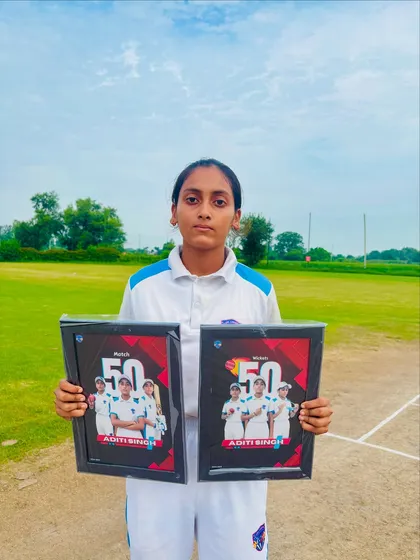 Aditi with her well-deserved awards. Her journey with us is just beginning.