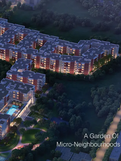 At Utopia in Chennai, we transformed a dense housing layout into a network of intimate micro-neighborhoods. This was achieved by dedicating nearly 50% of the site to green buffers, pedestrian paths, and shared courtyards.