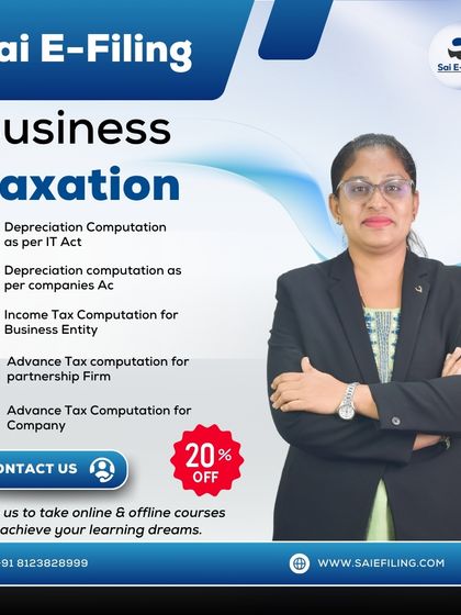 Our Business Taxation course is essential for anyone managing company finances. We cover depreciation computation as per the IT Act and Companies Act, as well as advance tax computation for partnership firms and companies.