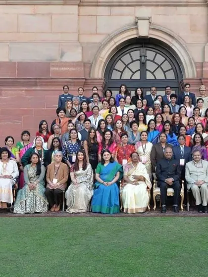 A group photograph with the President of India and all the other inspiring recipients of the 'First Ladies Award' at the Rashtrapati Bhavan.