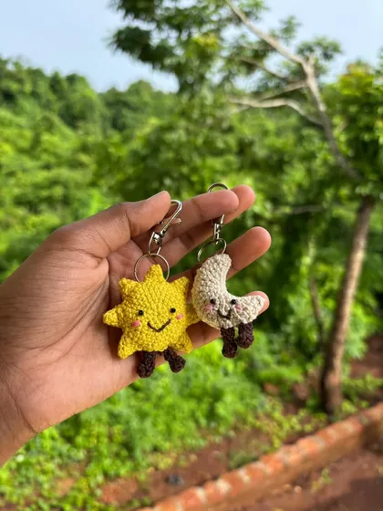 I absolutely love making matching sets like these sun and moon keychains. They're a super cute way to stay connected with your favorite person, whether they're your sunshine or your moon.