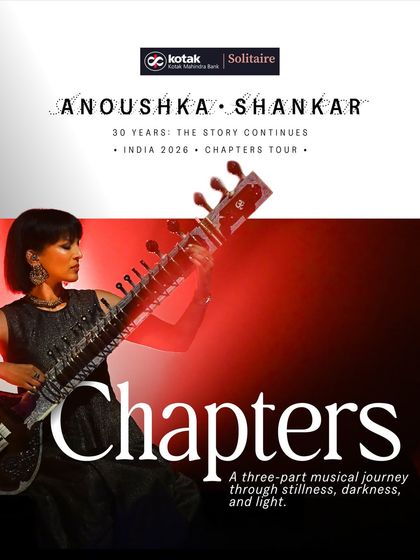 The main poster for the 'Chapters' tour, a three-part musical journey. Our design work encapsulates the artistic concept of the tour.