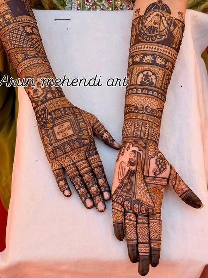A unique design with a bride portrait on one hand and a personalized message on the other.