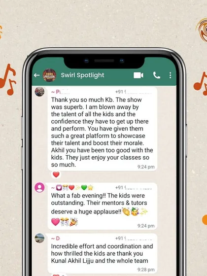 "The kids were outstanding," one parent wrote. We agree. We are constantly blown away by the talent and confidence of our students.
