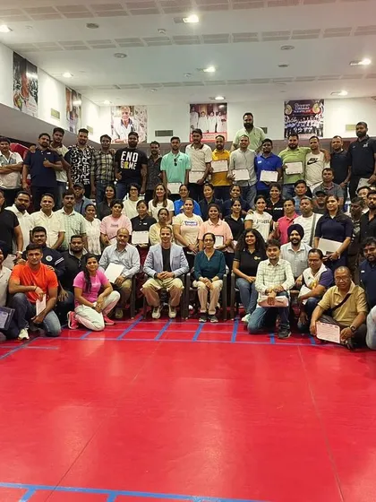 A group of dedicated boxing coaches after a 5-day Strength and Conditioning workshop at NSNIS Patiala. My sessions are conversations where I share what I've learned working with elite athletes, empowering other coaches to elevate their own programs.