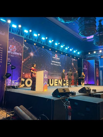 An awards segment at the Confluence 2025 conference. We managed the trophies and anchor to ensure a smooth ceremony.