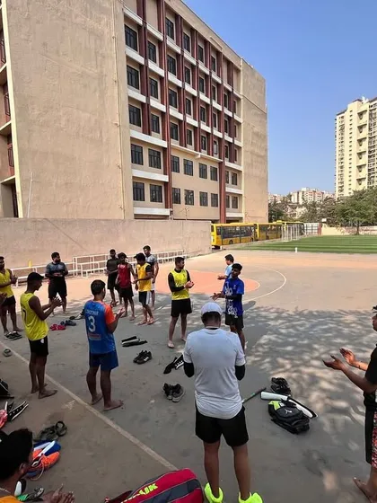 The team gathers for a post-training cool-down and debrief. This is a crucial part of our routine to ensure proper recovery.