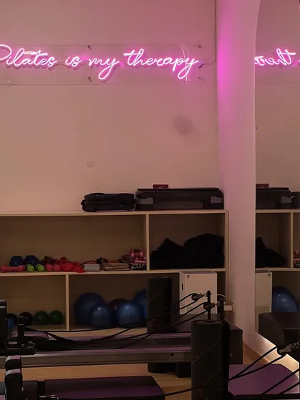 My favorite sign in the studio, because it's true. This space is dedicated to both physical strength and mental peace.