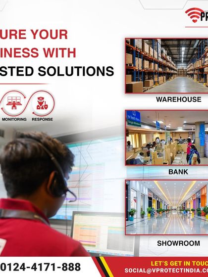 We offer trusted security solutions for your enterprise. This image shows our system in action, protecting high-stakes environments like warehouses, banks, and showrooms, allowing you to focus on growth.