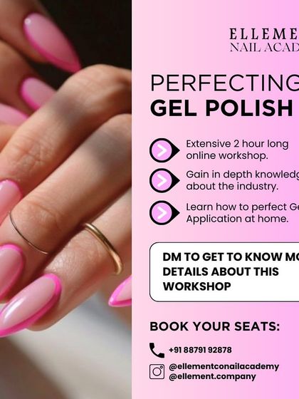 My 2-hour online workshop on perfecting gel polish gives you in-depth knowledge of the industry and techniques you can practice at home. Book your seat to become a gel polish pro.