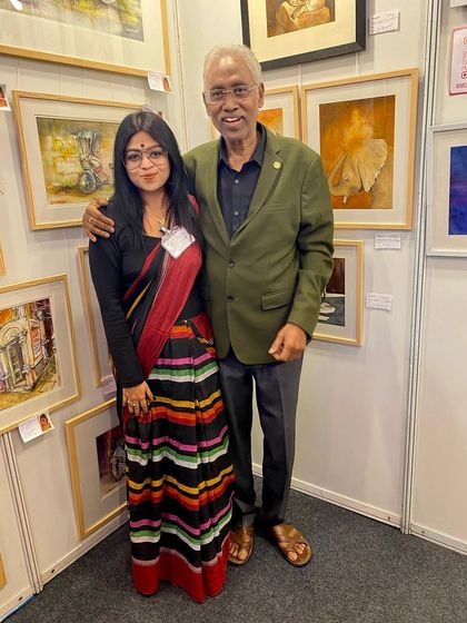With my dearest Subra Sir, an artist who inspires me every single moment. Meeting mentors and senior artists at these festivals is one of the best parts of the journey.