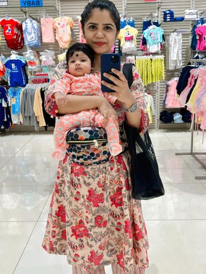 Another shopping trip, another happy moment with my baby. This carrier makes multitasking as a mom so much easier.